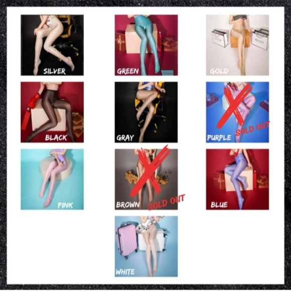 Gold Shiny Crotchless High Waisted Pantyhose - Picture 7 of 8